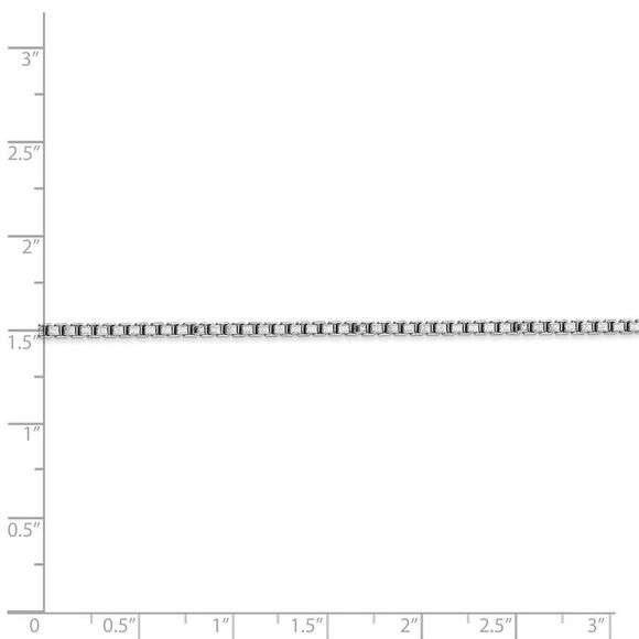 1.9mm 14k White Gold Solid Classic Box Chain Necklace, 26 Inch - Picture 4 of 7